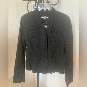 LOFT Women’s‎ Size 6 Black Pleated Peplum Jacket Long Sleeve